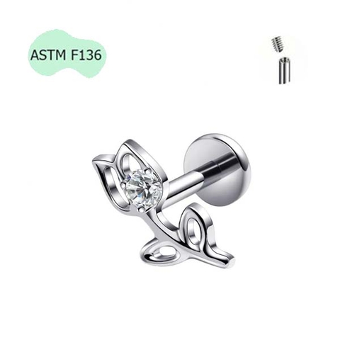 Bông tai hoa hồng - Titanium - 3 màu