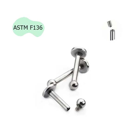 Khuyên cơ bản đầu bi ren trong - Titanium - 6 size