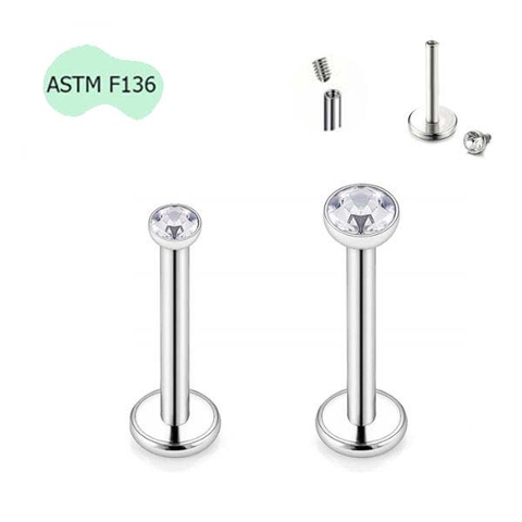 Khuyên cơ bản titanium ren trong - Có 4 size