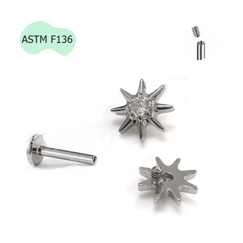 Bông tai mặt trời mini Titan - 1.2*10mm