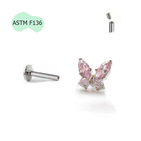 Khuyên tai con bướm lấp lánh - 5 màu - Titanium