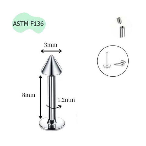 Khuyên hình nón cơ bản Titan - Có 2 size - Phù hợp nhiều vị trí