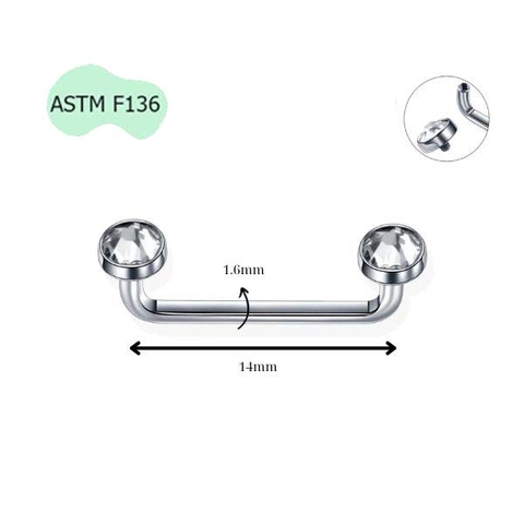 Khuyên cấy dưới da - TITANIUM - 2 size