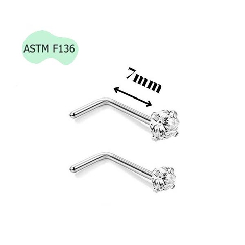 KHUYÊN MŨI CHỮ L - KHUYÊN TAI TRAGUS - Chất liệu titanium