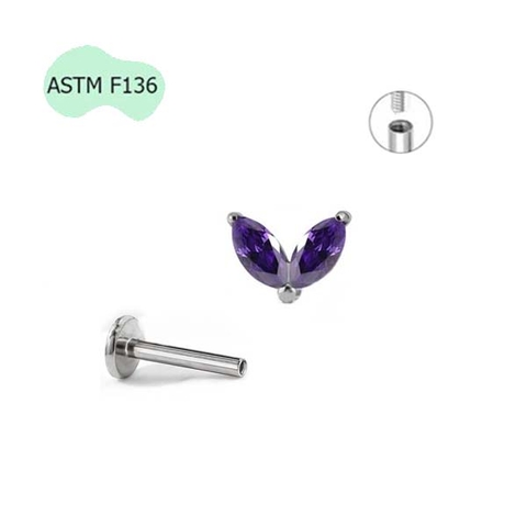 Khuyên Titanium hình đuôi cá 1.2*10mm - Có 4 màu