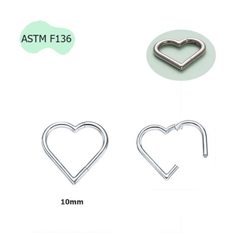 Khuyên Daith ok365cc TITAN hình trái tim siêu đẹp - SILVER