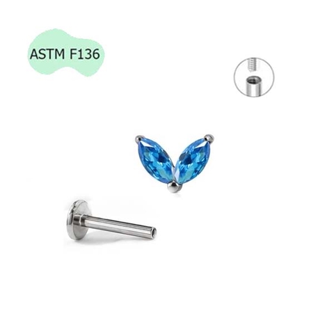Khuyên Titanium hình đuôi cá 1.2*10mm - Có 4 màu