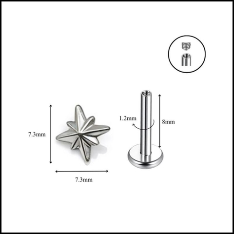 Titanium / Khuyên tai cá tính basic 1.2*8mm