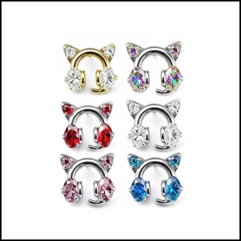 Titanium / Khuyên tai Cat Headphones - 2 màu 1.2*8mm