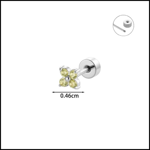 Khuyên tai cỏ bốn lá đá vàng - Hợp kim