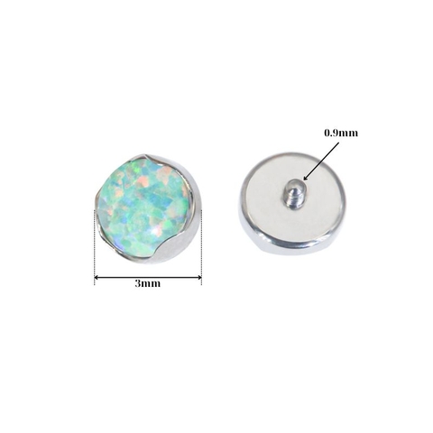 Khuyên tai đá Opal màu mới - Titanium F136 - 1.2*10mm