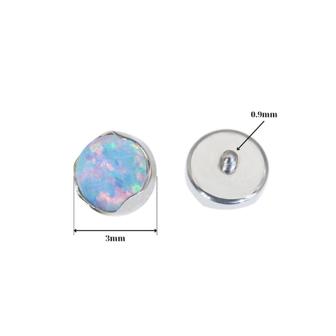 Khuyên tai đá Opal màu mới - Titanium F136 - 1.2*10mm