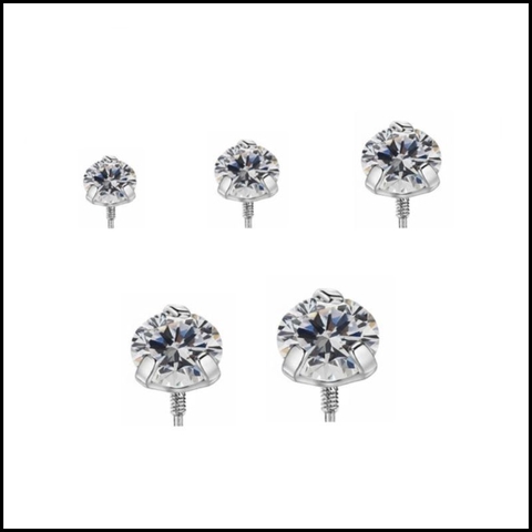 Titanium / Khuyên tai đá tròn basic - 5 size