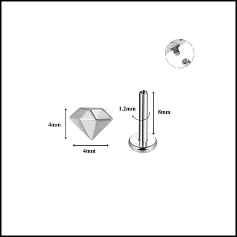 Titanium / Khuyên tai Diamond 1.2*8mm