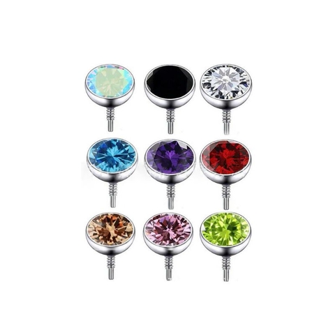 Khuyên tai đính đá bo tròn Titanium - Unisex - 4 màu