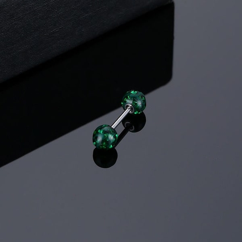 Khuyên tai hai đầu bi đính đá 3mm