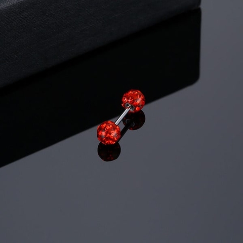 Khuyên tai hai đầu bi đính đá 3mm