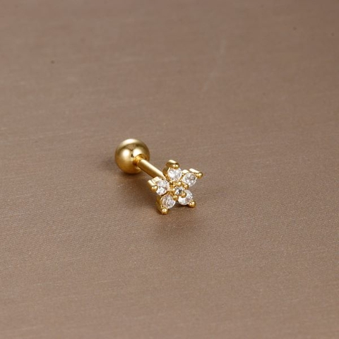 Khuyên tai hình bông hoa - 2 màu - 0.8*6*4mm