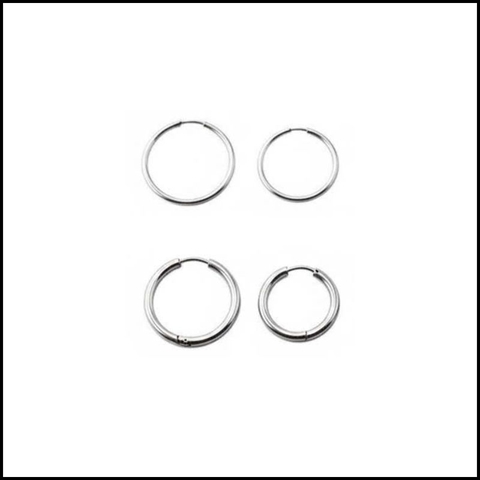 Khuyên tai bạc mỏng - Thép không gỉ