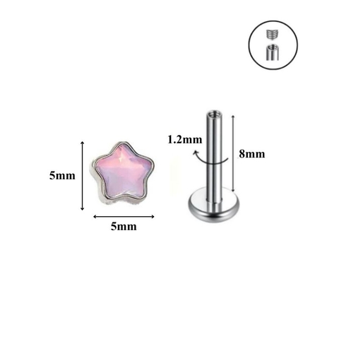 Khuyên tai ngôi sao đá ánh trăng / Titan - 5 màu - Unisex