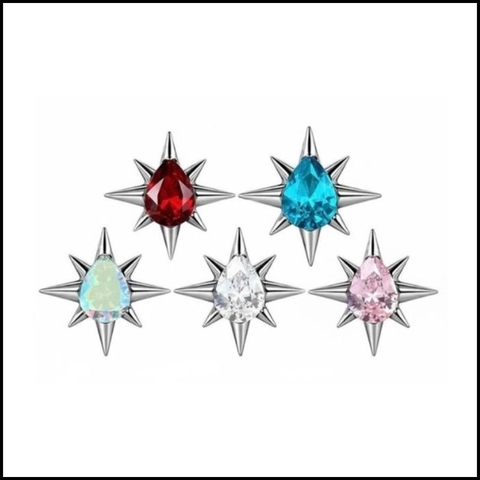 Titanium / Khuyên tai sao băng - 2 màu - 1.2*8mm