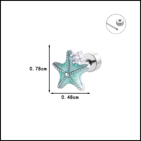 Khuyên tai sao biển xanh - Hợp kim