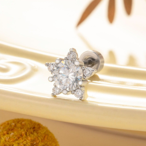 Hợp kim / Khuyên tai Sao biển 0.8*6mm