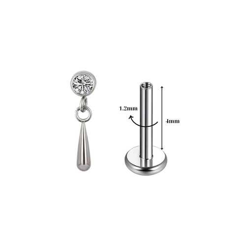 Khuyên tai Titan F136 kèm pk giọt nước