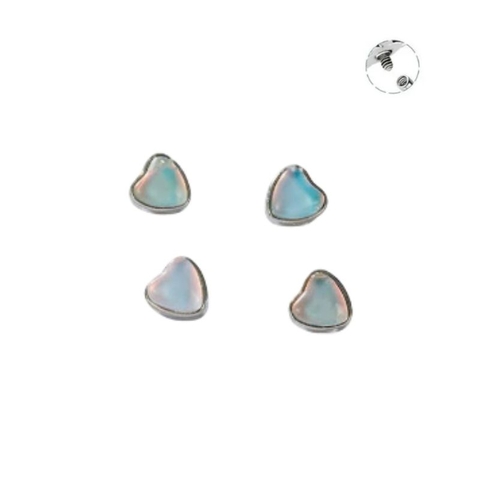 Khuyên tai trái tim Opal (màu mới) - 1.2*8mm