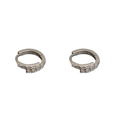 Khuyên tai tròn kim cương nhân tạo - Bạc 925 - 10mm