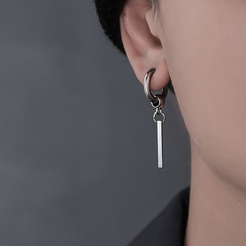 Khuyên tai vòng kèm phụ kiện thanh chữ L dài 10mm - ok365vip