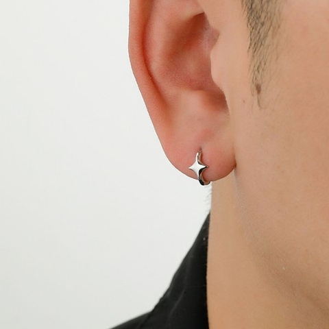 Khuyên tai vòng thời trang hình ngôi sao - hợp kim - 8mm