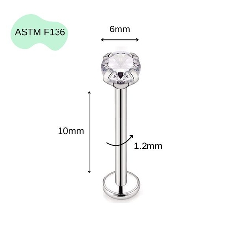 Khuyên thẳng cơ bản ren trong 14 size - Titan