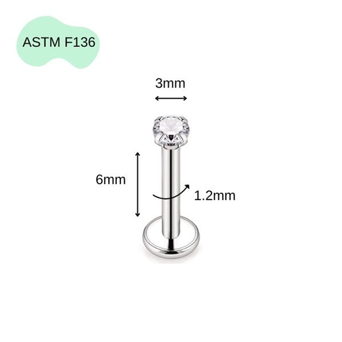 Khuyên thẳng cơ bản ren trong 14 size - Titan
