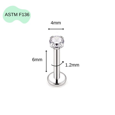 Khuyên thẳng cơ bản ren trong 14 size - Titan