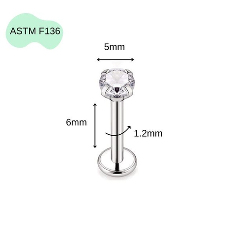 Khuyên thẳng cơ bản ren trong 14 size - Titan