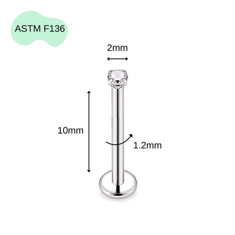 Khuyên thẳng cơ bản ren trong 14 size - Titan