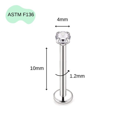 Khuyên thẳng cơ bản ren trong 14 size - Titan