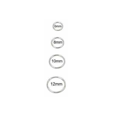 Khuyên tròn bấm có nút bật nhiều size - Màu bạc