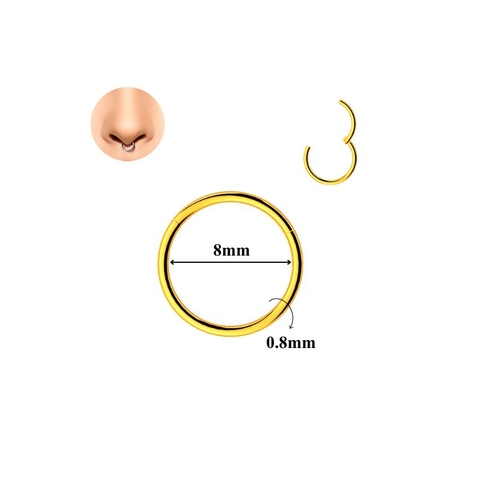 Titan / Khuyên tròn trơn màu vàng