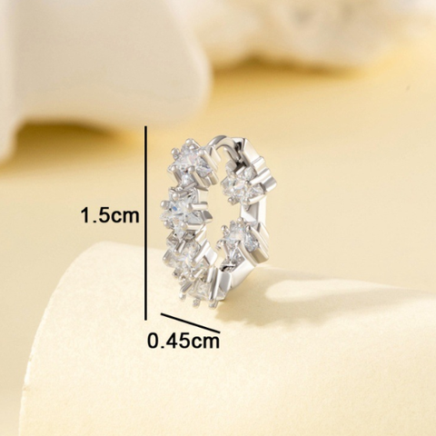 Khuyên tròn vì sao trắng mini / Hợp kim