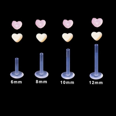 Bông tai giấu lỗ chốt hình trái tim - 2 màu