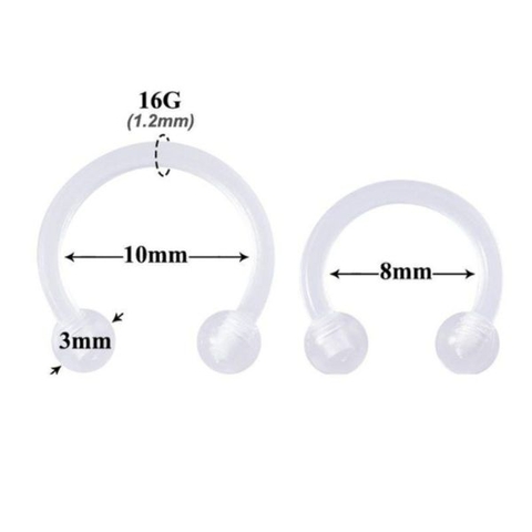 Khuyên chữ U trong suốt nhiều size - Khuyên Septum