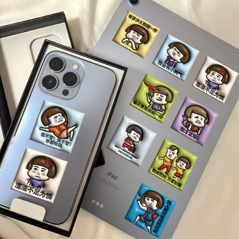 Miếng dán 3D 63 miếng MEME hài hước