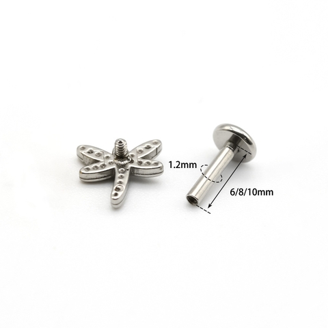 Khuyên tai chuồn chuồn thép 316L - 1.2*10mm