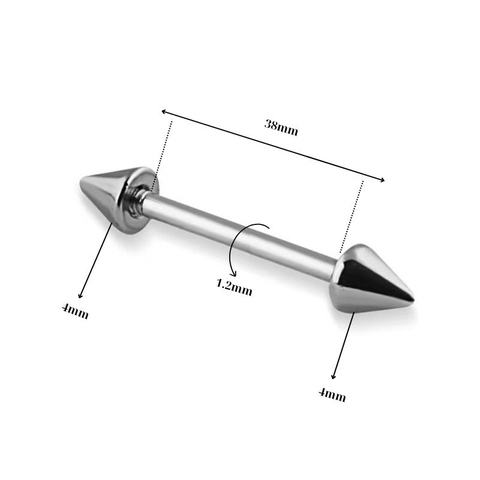 Khuyên tai Indus hai đầu chóp nhọn / Titanium