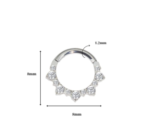 Titan / Khuyên vòng đính đá đẹp - 1.2*8mm