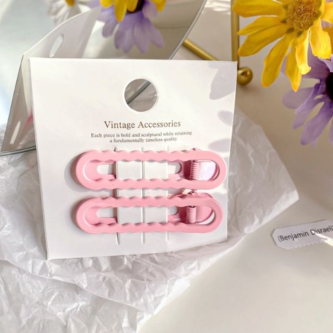 Set 2 kẹp tóc gợn sóng ngọt ngào
