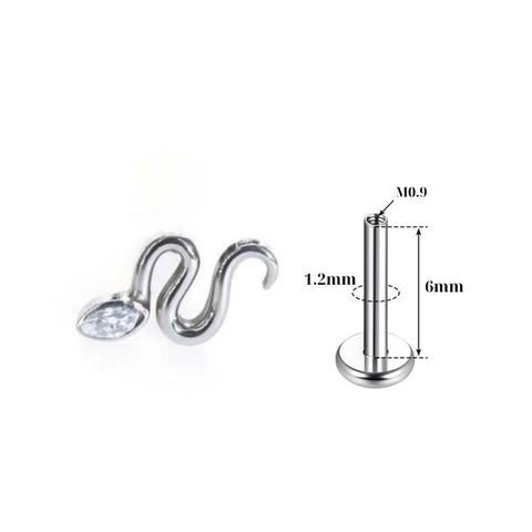 bông tai Snake Titanium - 1.2*6mm