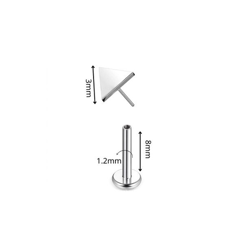 (Chốt ghim) Bông tai Unisex tam giác 1.2*8mm - Titanium